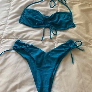 frankies bikini ruby set blue M top S bottom